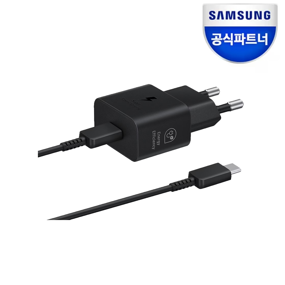 삼성 정품 25W C타입 초고속 충전기 (USB C to C 포함) EP-T2510X, 블랙, 1개
